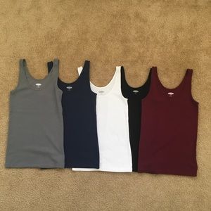 Old Navy Ribbed Tanks 5-Pack NWOT